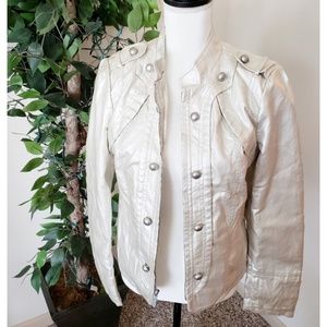 Steve Madden | Vegan Silver Military Jacket